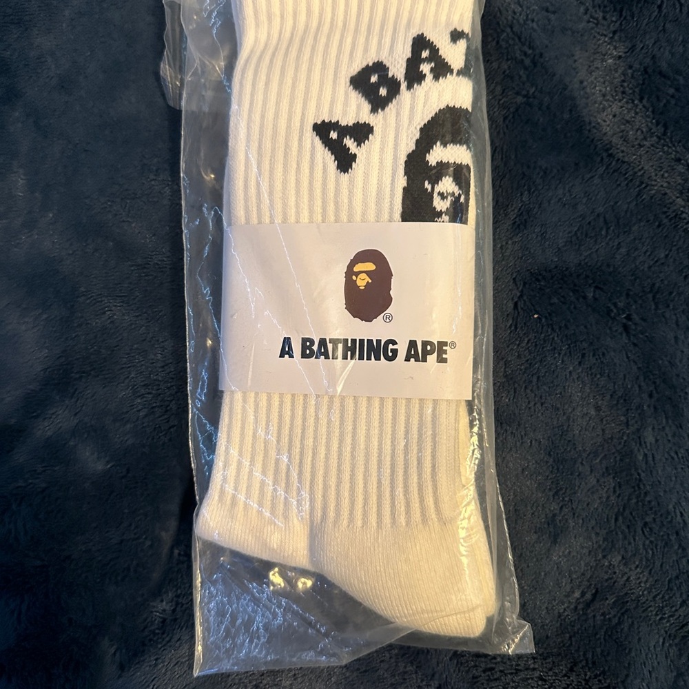 A Bathing Ape (Bape) white socks